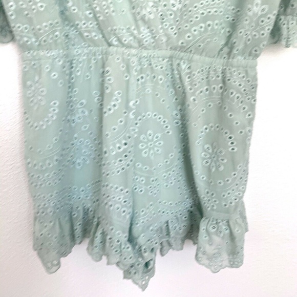 Majorelle Mint Green Eyelet Havana Romper - Picture 8 of 10